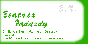 beatrix nadasdy business card